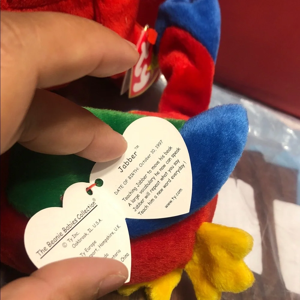 Ty Red and Multicolored Plush Bird Toy Set